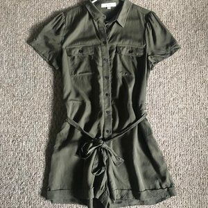 Loft Utility Romper in Army Green with Belt